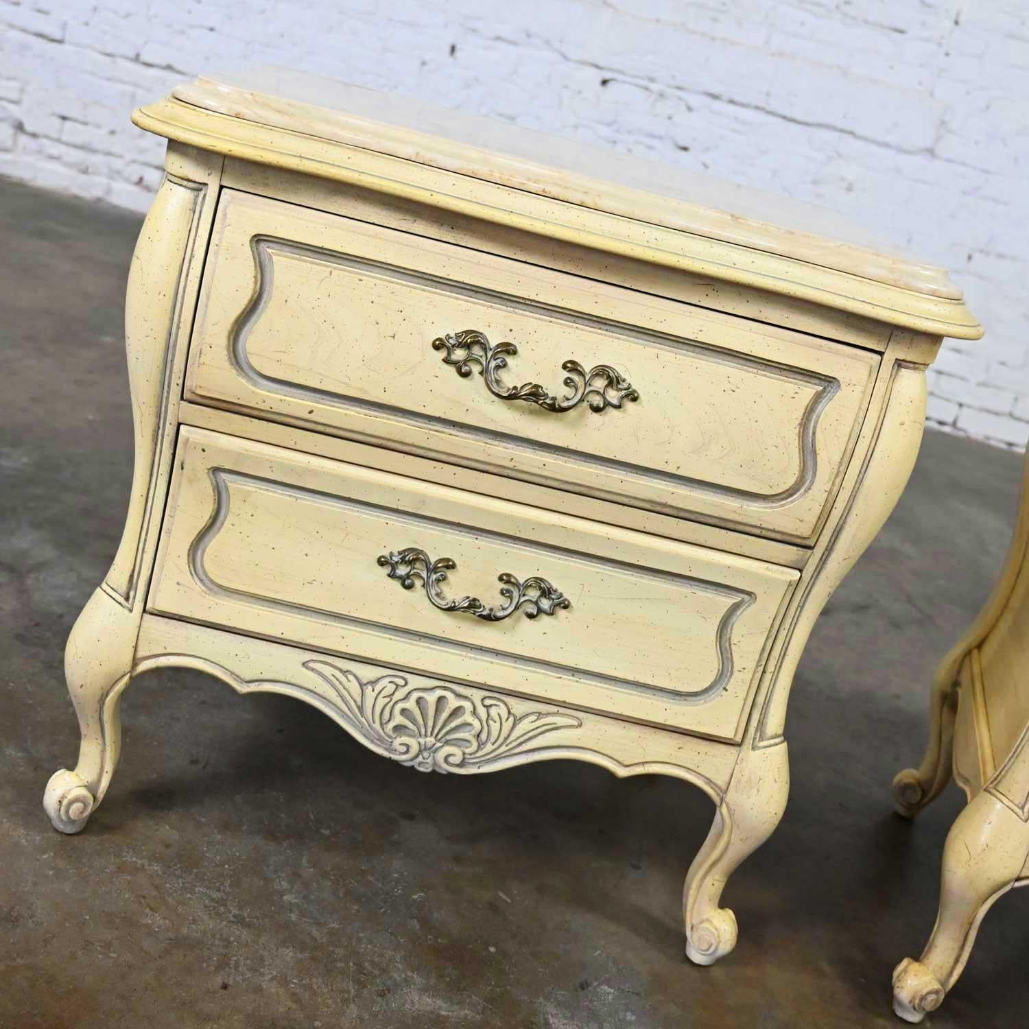 Prince Howard French Provincial Hollywood Regency Antique White Nightstands a Pr 6