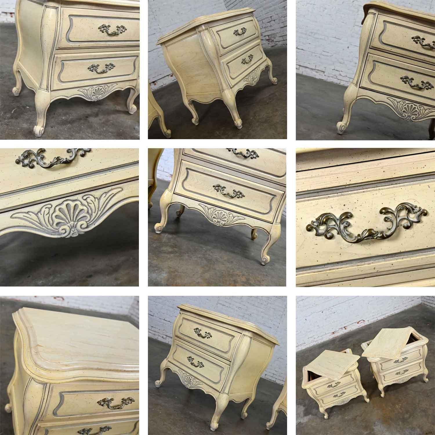 Prince Howard French Provincial Hollywood Regency Antique White Nightstands a Pr 7