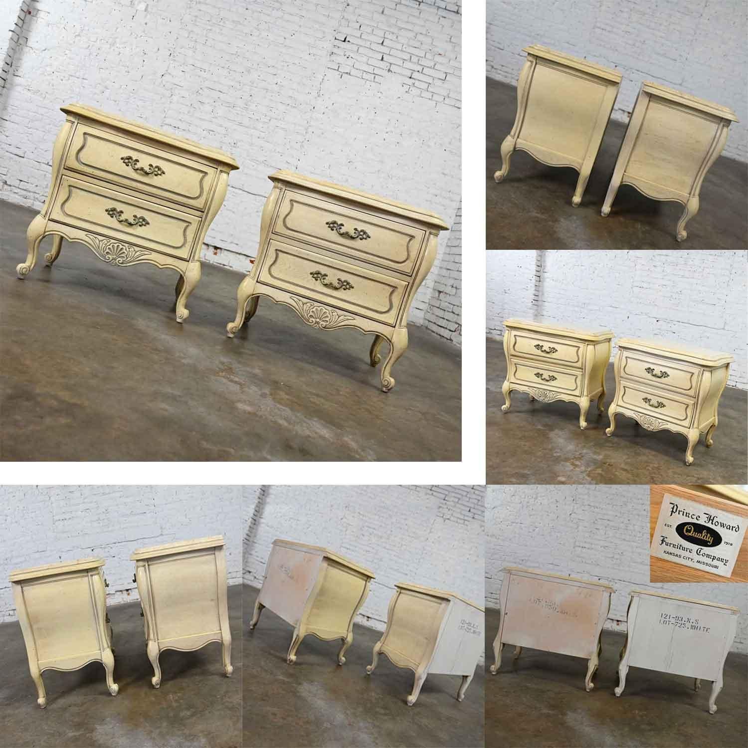 Prince Howard French Provincial Hollywood Regency Antique White Nightstands a Pr 8