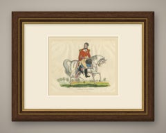 Le prince Léopold de Saxe-Cobourg, le chapeau à la main, sur un cheval gris, 1816