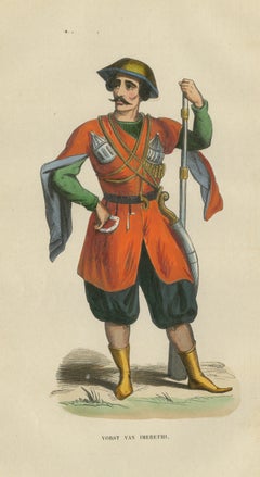 Prince of Imereti, Georgia, Antique Hand-Colored Costume Print, 1854