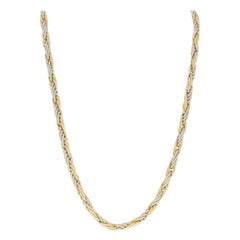 Prince of Wales Chain Necklace, 18 Karat Yellow and White Gold Box Clasp