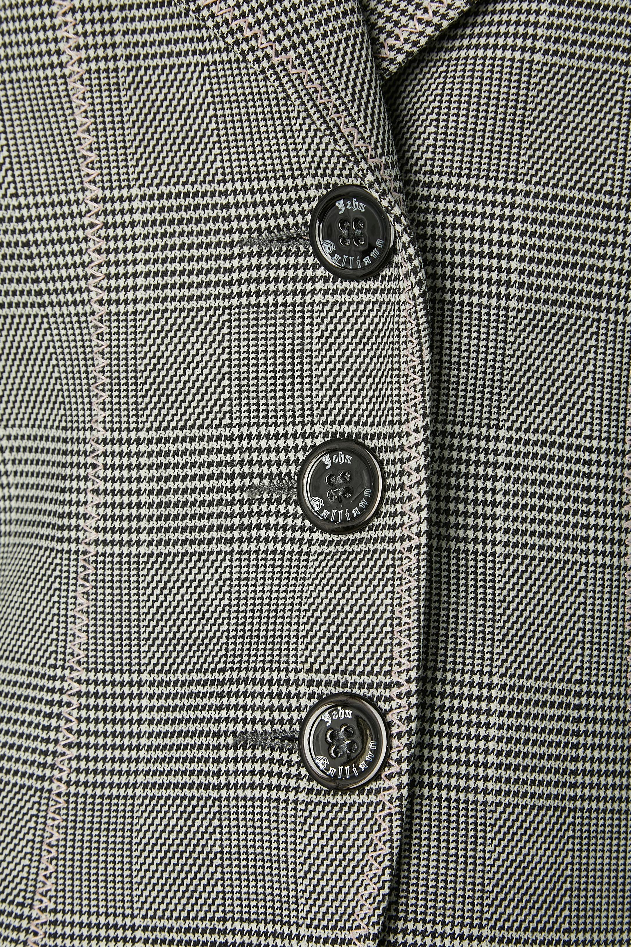 Prince of Wales pattern trouser-suit John Galliano  In Excellent Condition For Sale In Saint-Ouen-Sur-Seine, FR