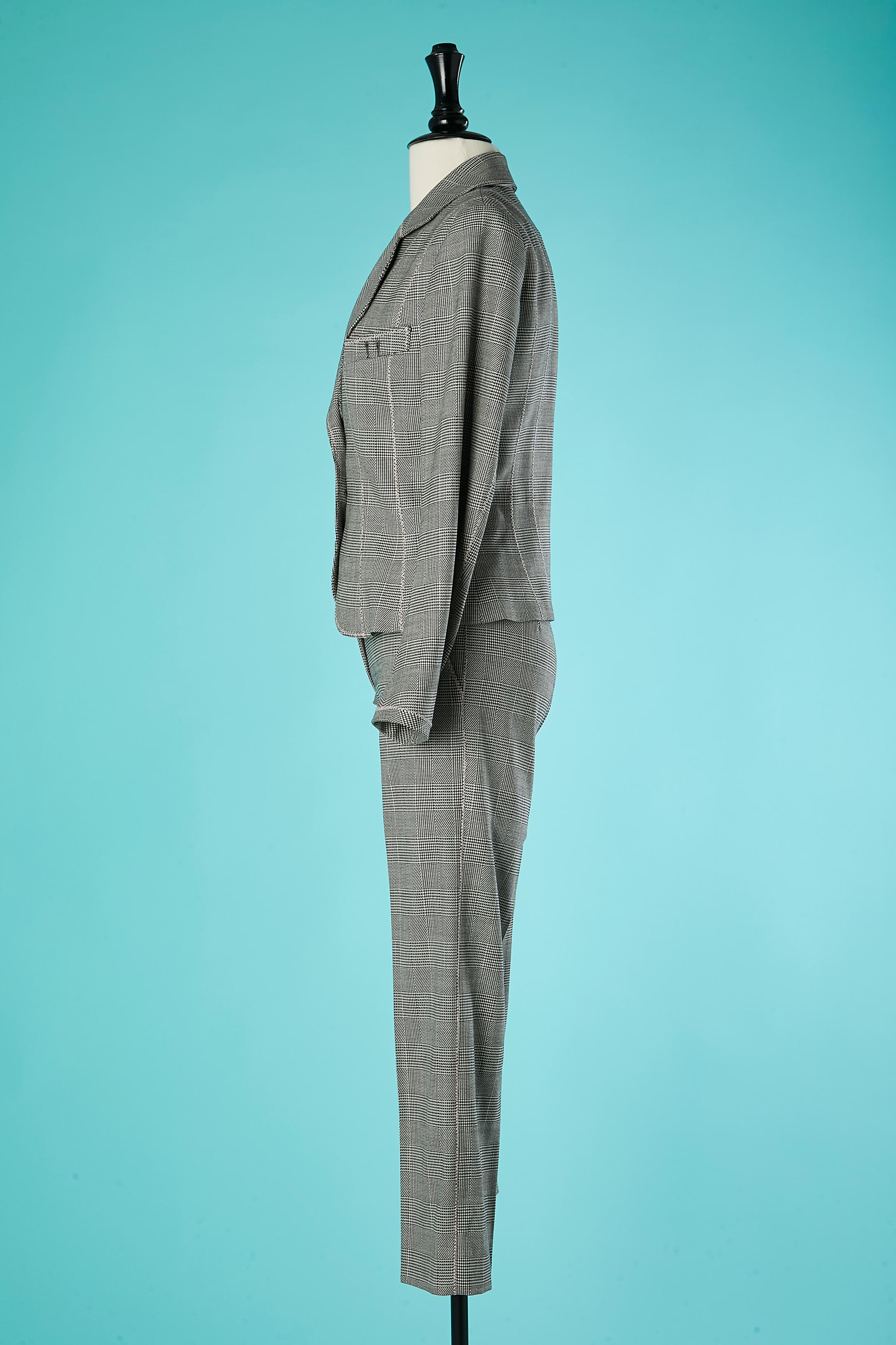 Women's Prince of Wales pattern trouser-suit John Galliano  For Sale