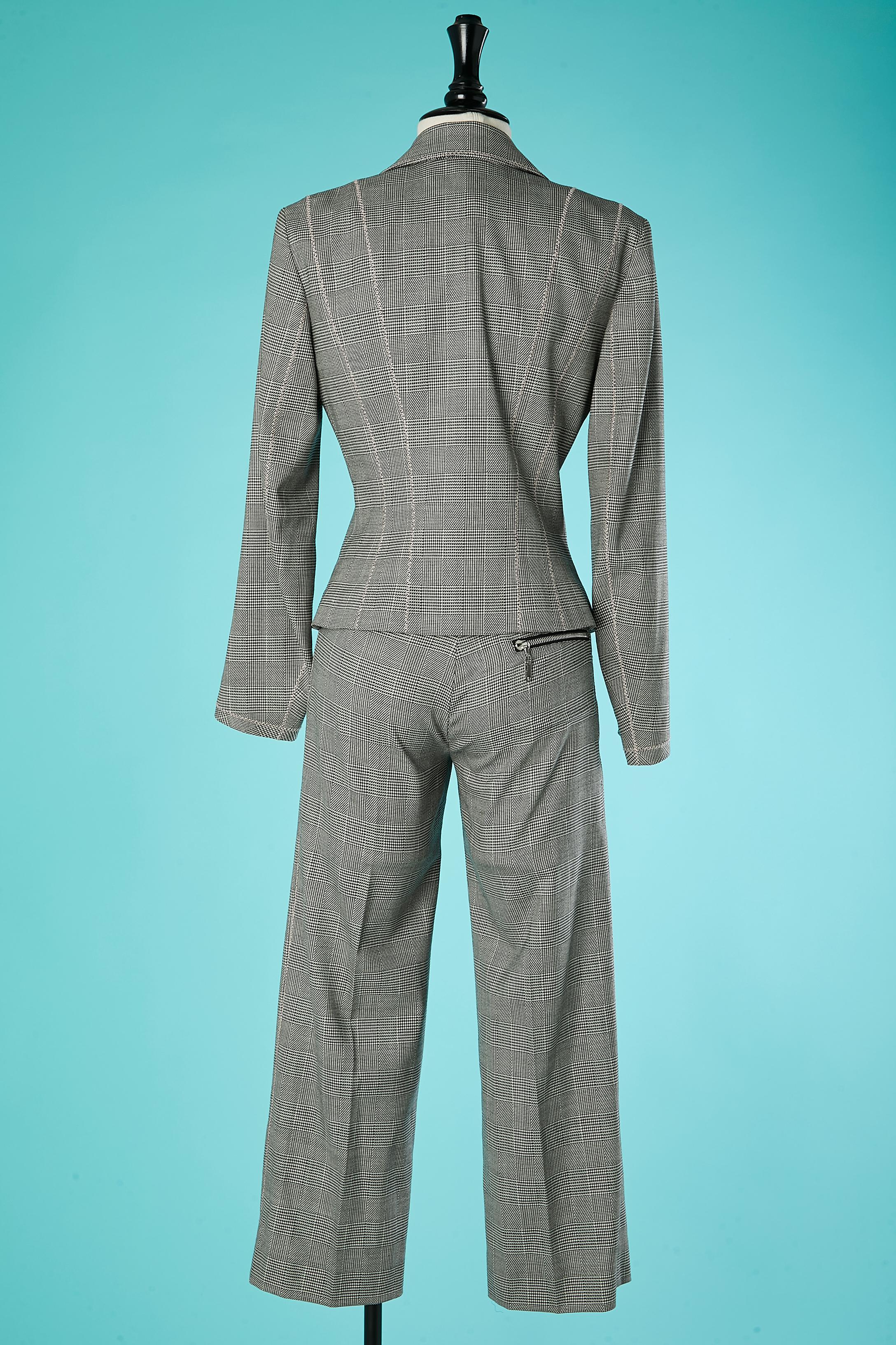 Women's Prince of Wales pattern trouser-suit John Galliano For Sale