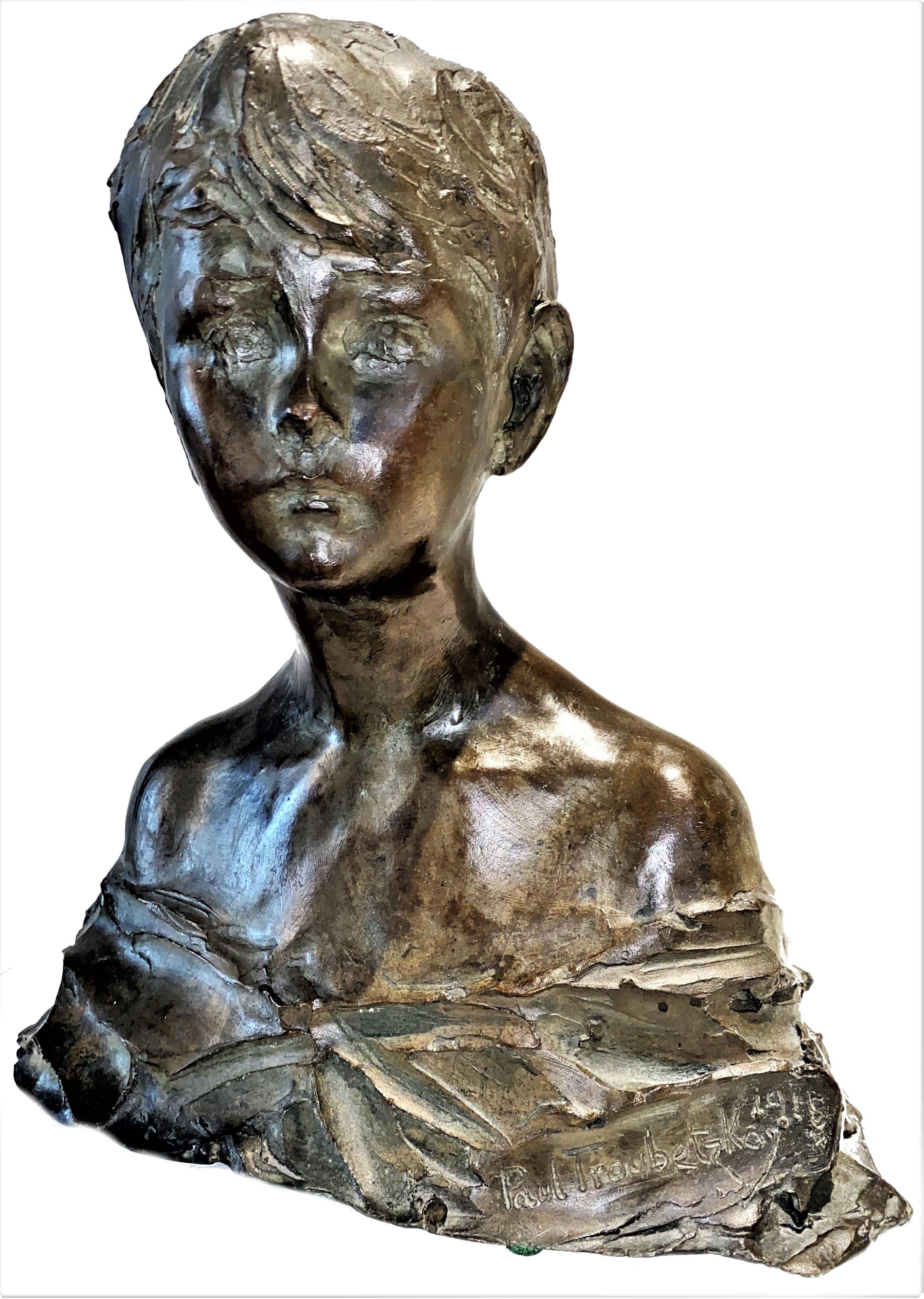 Signed & dated ‘Paul Troubetskoy ‘15’.
Original dark-brown patina.
Roman Bronze Works foundry stamp.

Dimensions:
Height: 12.5 inches (31.25cm)
Width: 11.5 inches (28.75cm)
Depth: 9 inches

Prince Paolo Petrovich Troubetzkoy