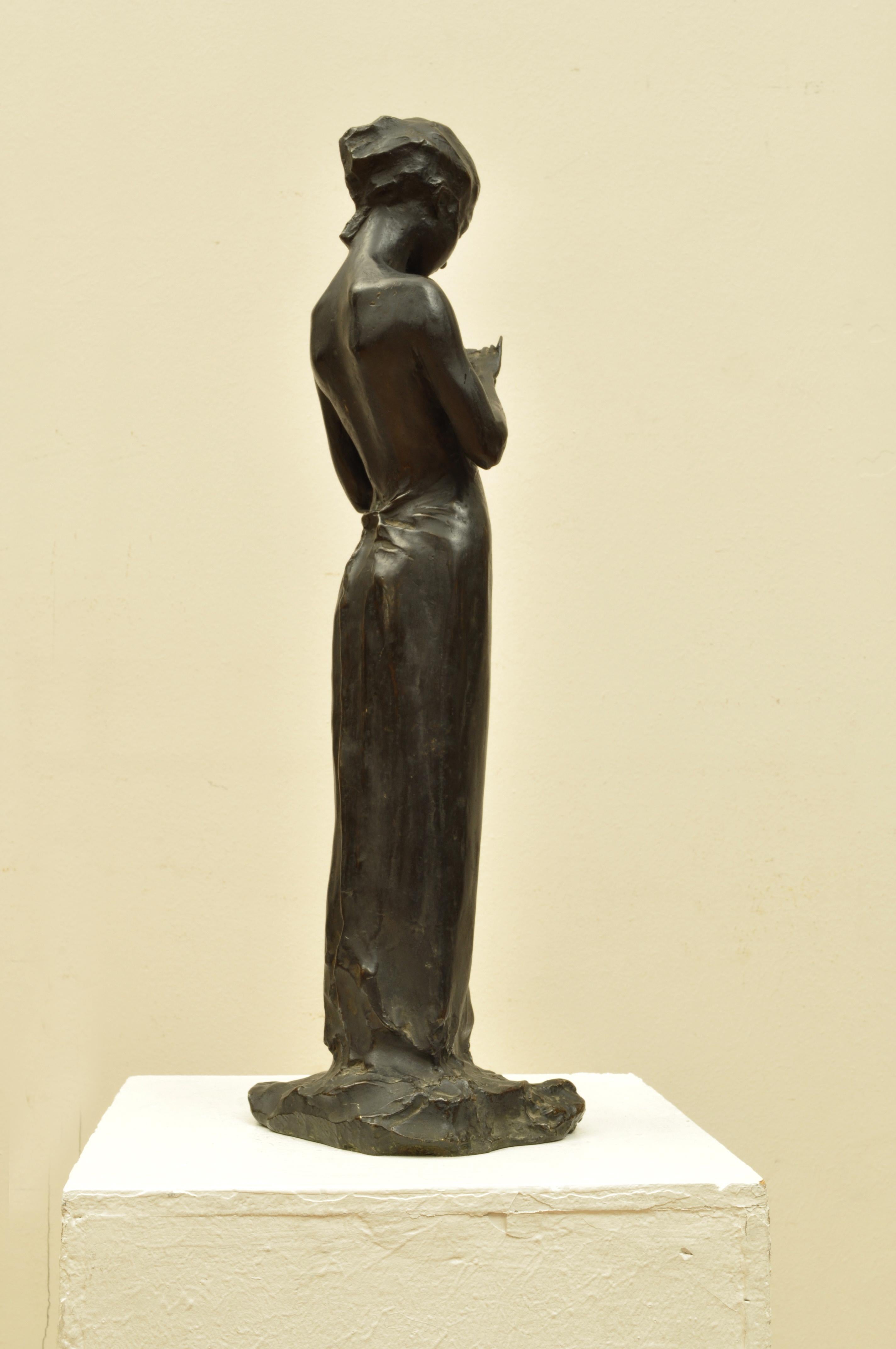 The girl with the braid - Art Deco Sculpture by Prince Paul Troubetzkoy