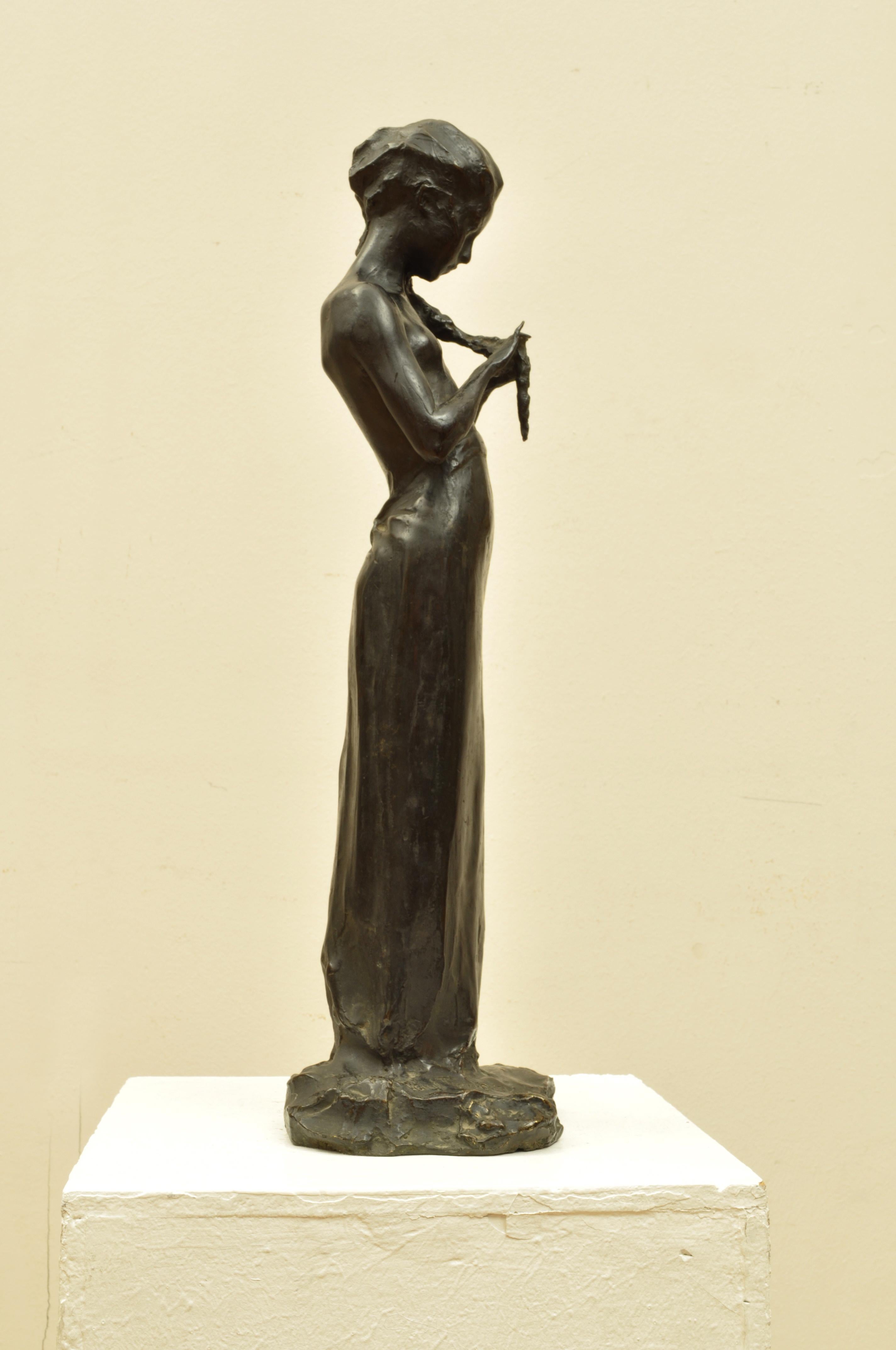 Prince Paul Troubetzkoy Figurative Sculpture - The girl with the braid
