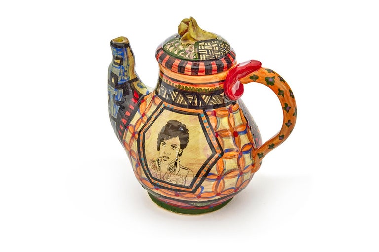 Prince Teapot in Glazed Ceramic by Roberto Lugo at 1stDibs
