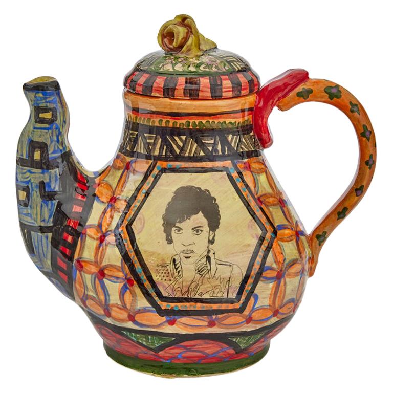 Prince Teapot in Glazed Ceramic by Roberto Lugo at 1stDibs