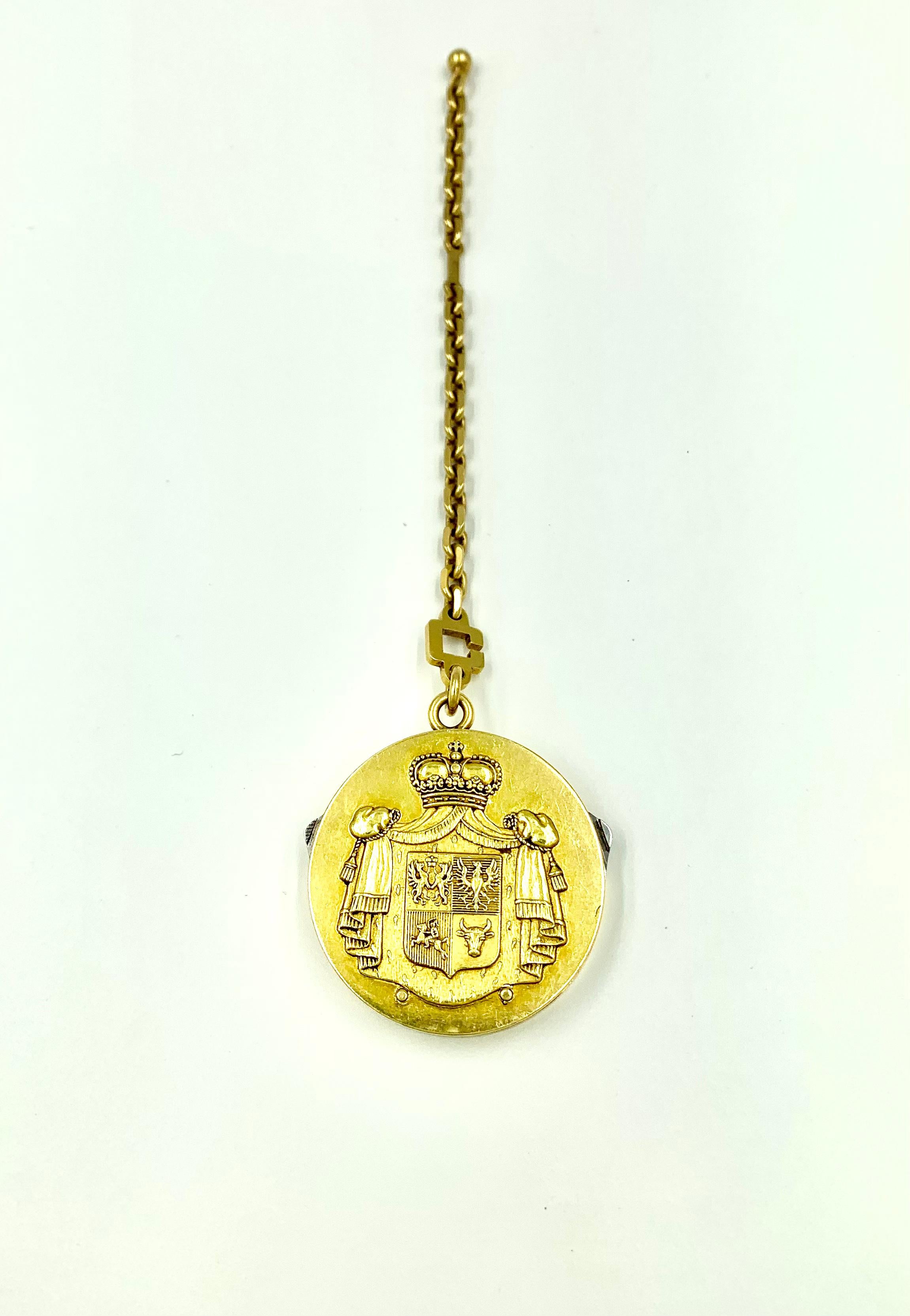 Prince Troubetskoy Russian Armorial Crest 18k Gold Cigar Pendant Fob Tool For Sale 4