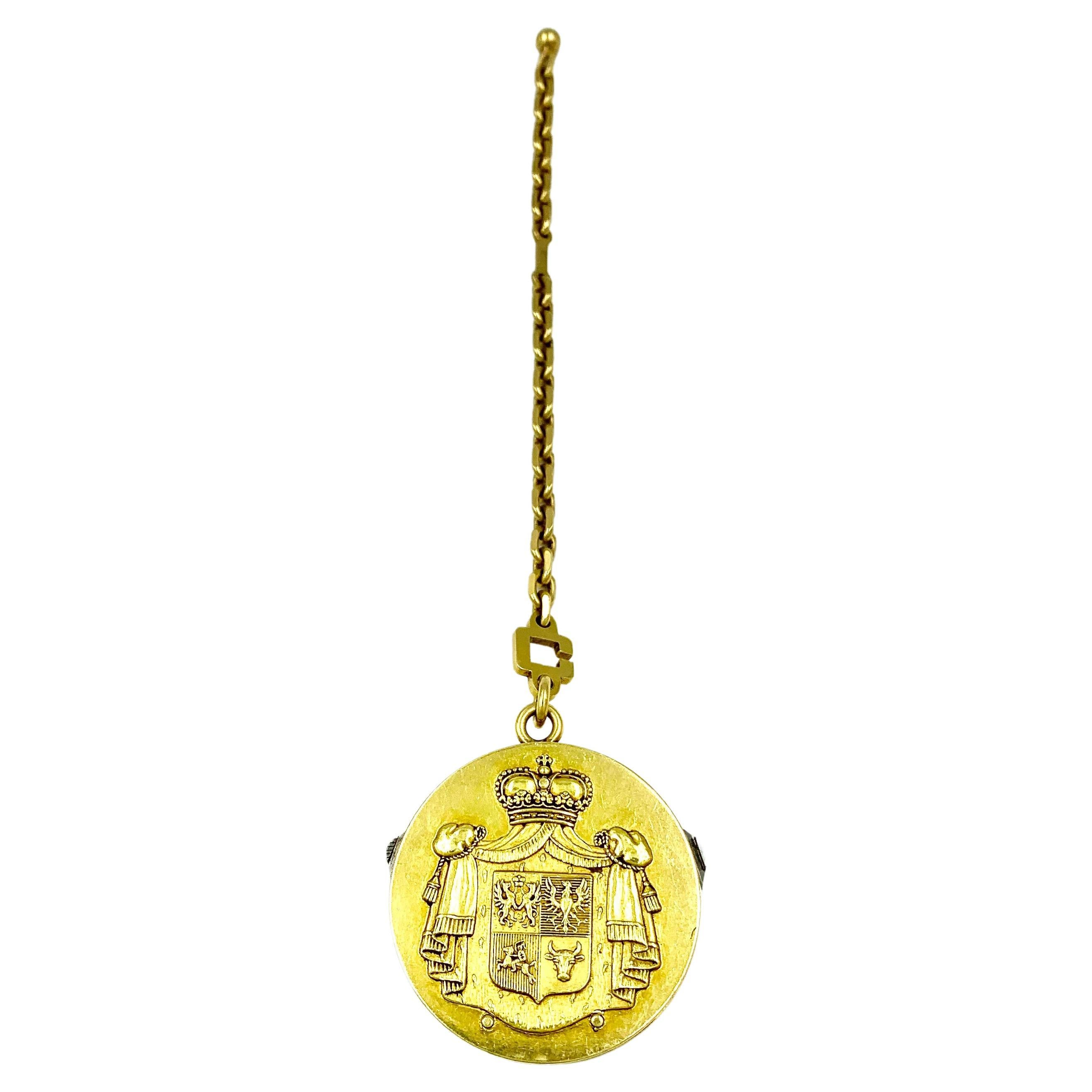 Prince Troubetskoy Russian Armorial Crest 18k Gold Cigar Pendant Fob Tool For Sale 6