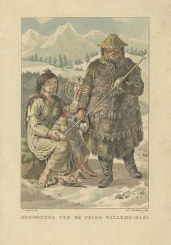 Prince William Sound Alaska Indigenous Family, Antique Costume Print, c.1805