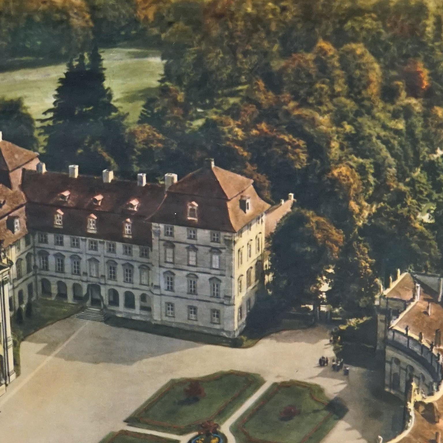 Country Carte murale roulante vintage Prince's Castle of the 18th Century en vente