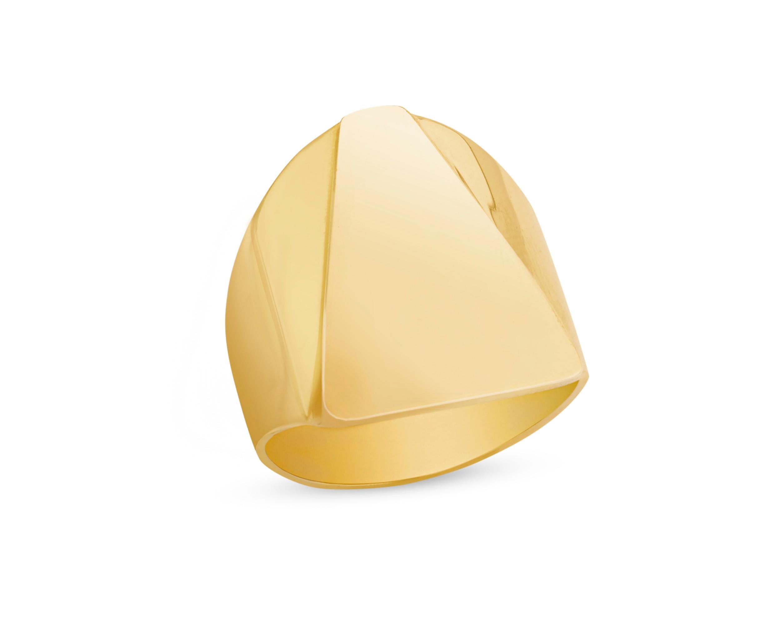 Modern Prince's Gold Pyramid Ring