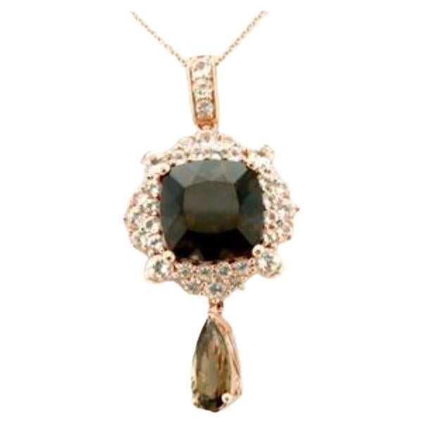 Princess Alexandra Pendant Featuring Chocolate Quartz, Vanilla Topaz For Sale