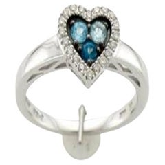 Prinzessin Alexandra Ring mit blauem Topas und Vanilla-Diamanten in 14 Karat gefasst