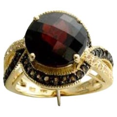 Princess Alexandra Ring Featuring Raspberry Rhodolite, Chocolate Quartz