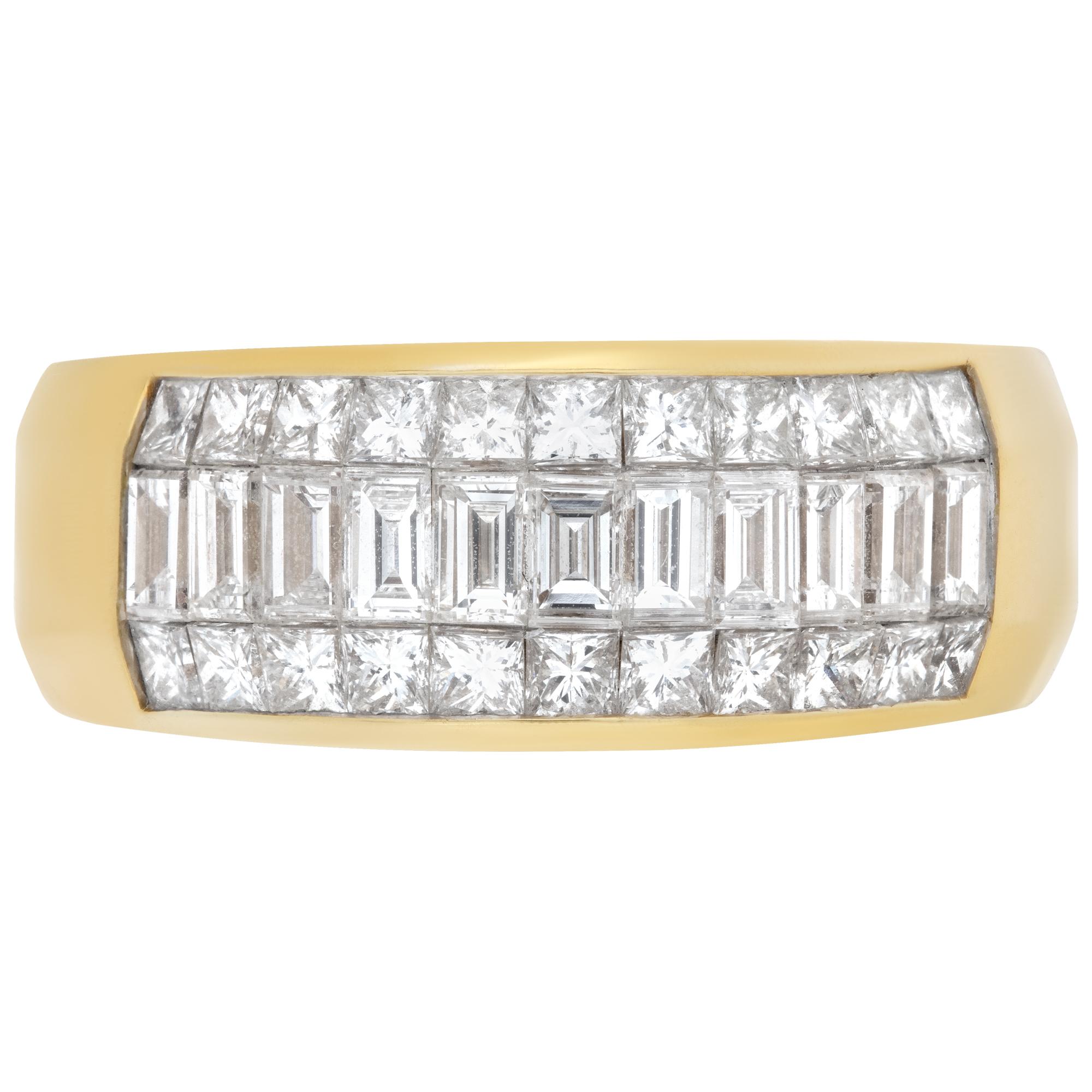Beautiful princess and emerald cut diamond ring in 18k gold with approximately 2 carats in G-H color, VS-SI clarity diamonds. Size 8.75<br /><br />This Diamond ring is currently size 8.75 and some items can be sized up or down, please ask! It weighs