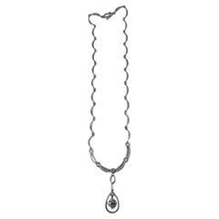 Prinzessin Bib Stil Diamant Statement 18K Weißgold Anhänger Lariat Halskette