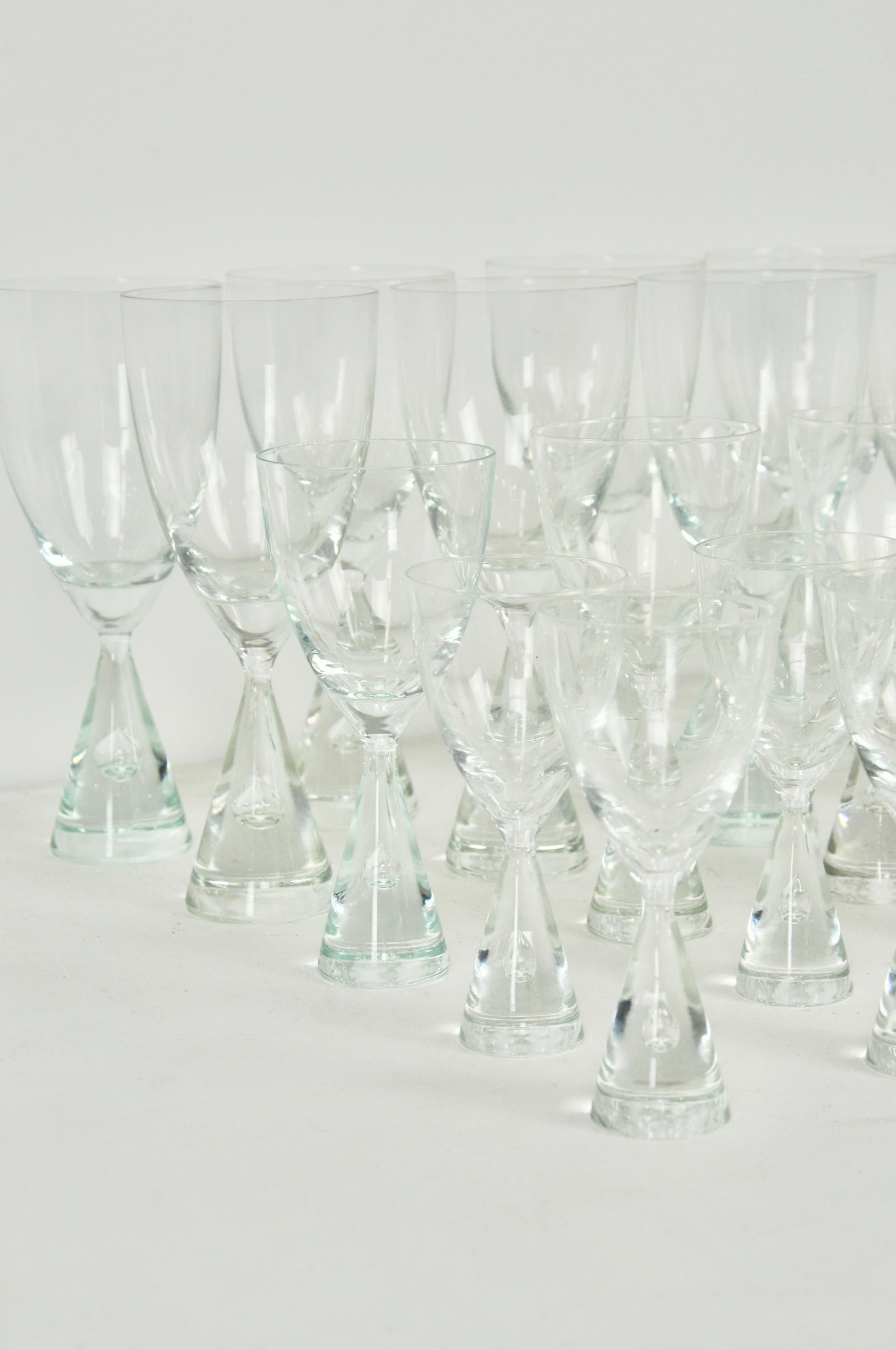 Mid-Century Modern Princess Brandy Glasses by Bent Severin for Holmegaard 1950s Set of 25