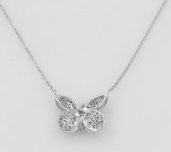 Graff Princess Butterfly Pendant w/ Pavé Diamonds &  Light Blue Sapphire Necklac