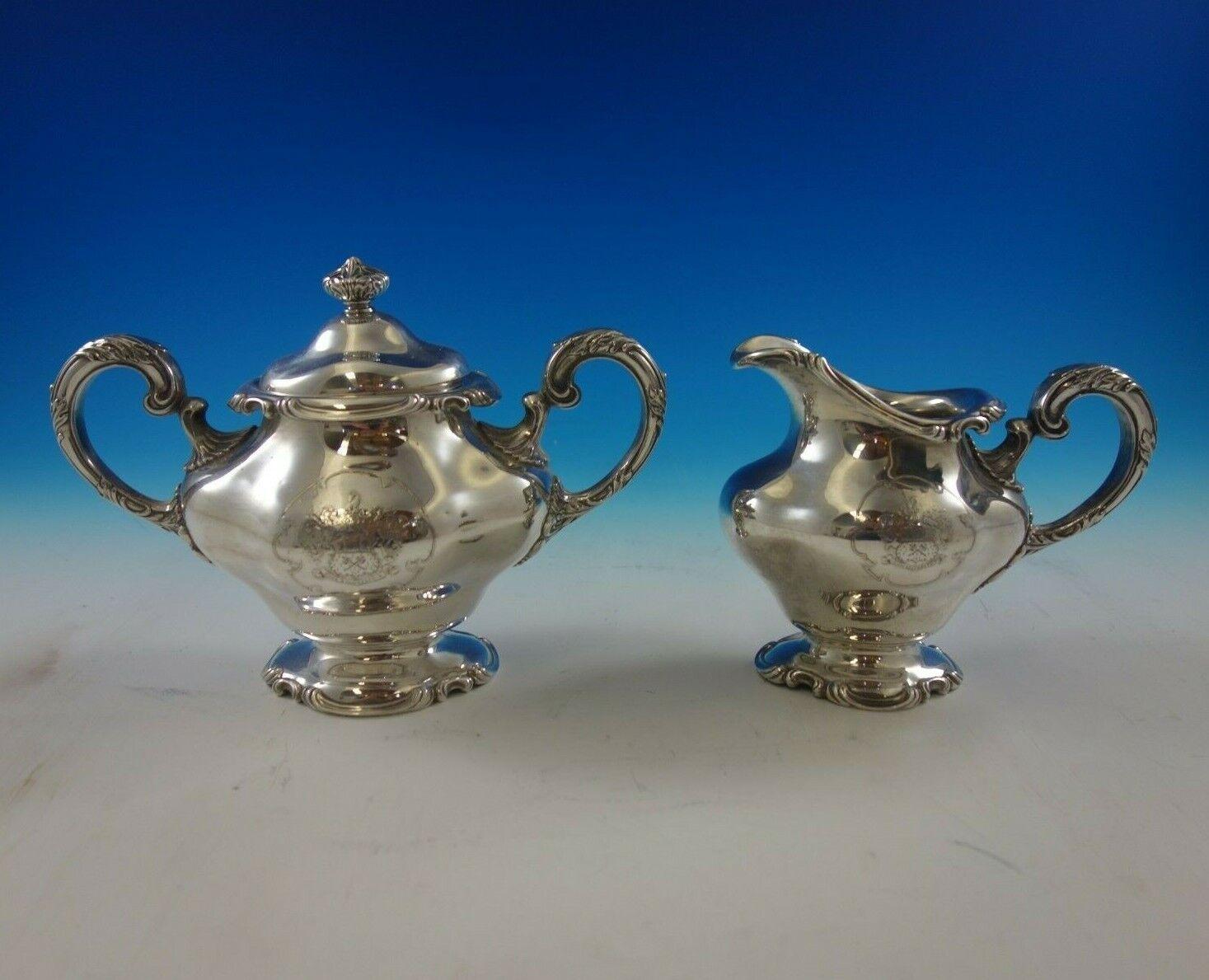 Princess by Towle Sterling Silver Tea Set 7pc with Leaves Scrolls #7629 '#4930' For Sale 1