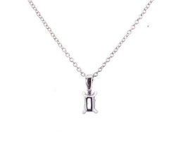 Princess Cut 0.35ct Diamond Pendant with Chain in 18ct White Gold
