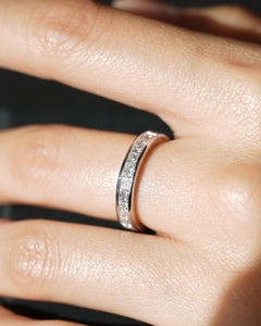 Princess Cut 1.72ct Natural Diamond Eternity Ring Platinum 3.3mm Channel Set
