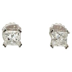 Princess Cut 2.04ctw Diamond Studs