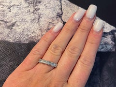 Princess Cut and Baguette Diamond Alternating Band Ring Solid 18k White Gold