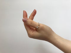 Princess Cut and Round Cut Diamond Open Engagement Mixed Cuff Minimalist Ring