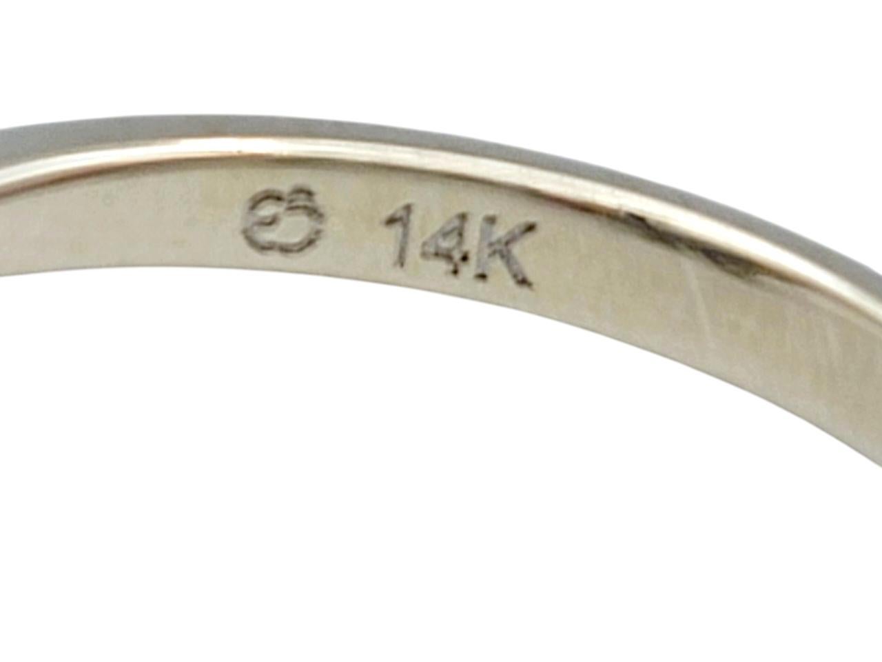 Princess Cut Blue Sapphire and Diamond Flower Motif Ring in 14 Karat White Gold For Sale 2