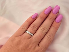 Princess Cut Channel Set Diamond Band Ring 14k White Gold