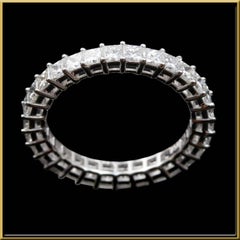 Princess Cut Diamond 0.07 Ct Each, 2.10 Ct Total Eternity Ring in 18 Karat Gold
