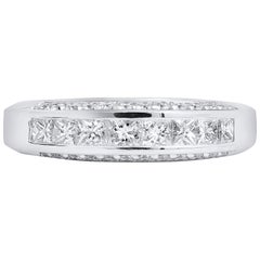 Anello con diamante taglio principessa in oro bianco 18 carati e palladio