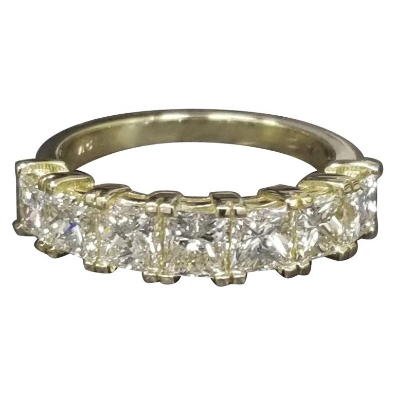 Princess Cut Diamond 2.30 Carat Wedding Ring in 18 Karat Yellow Gold