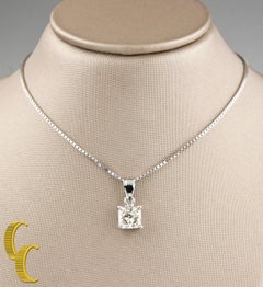 Princess Cut Diamond 2.31 Carat 14 Karat Gold Earring and Pendant Jewelry Set