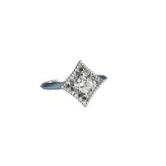 Princess Cut Diamond and 14 Karat White Gold Ring