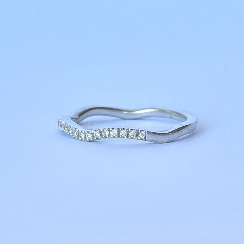 Set di fidanzamento e matrimonio in oro bianco 18 carati con diamanti taglio Princess in vendita 1