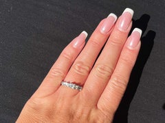 Princess Cut Diamond and Baguette Engagement Ring 14k White Gold