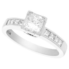 Vintage Princess Cut Diamond and Platinum Solitaire Engagement Ring