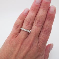 Princess Cut Diamond Band made in Yellow & White Gold