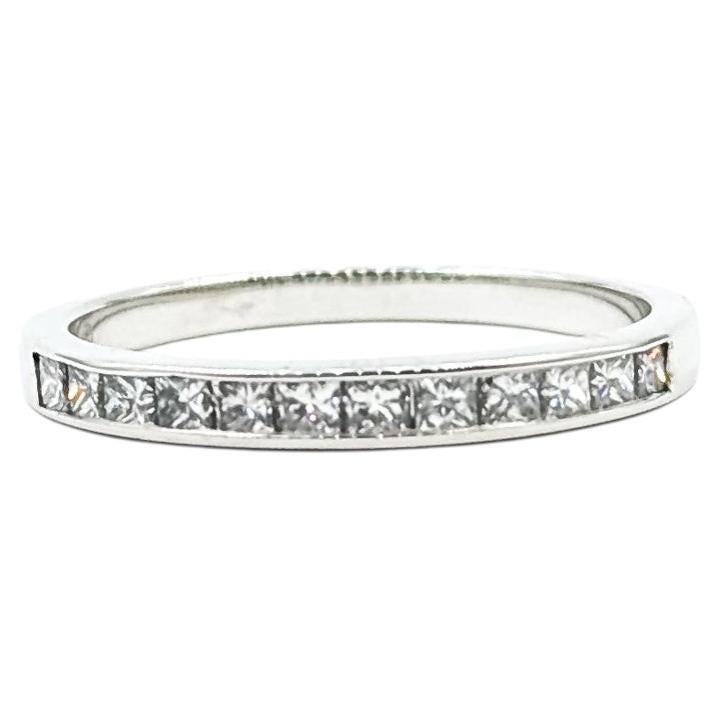Princess cut Diamond Bridal Band in 14k White Gold