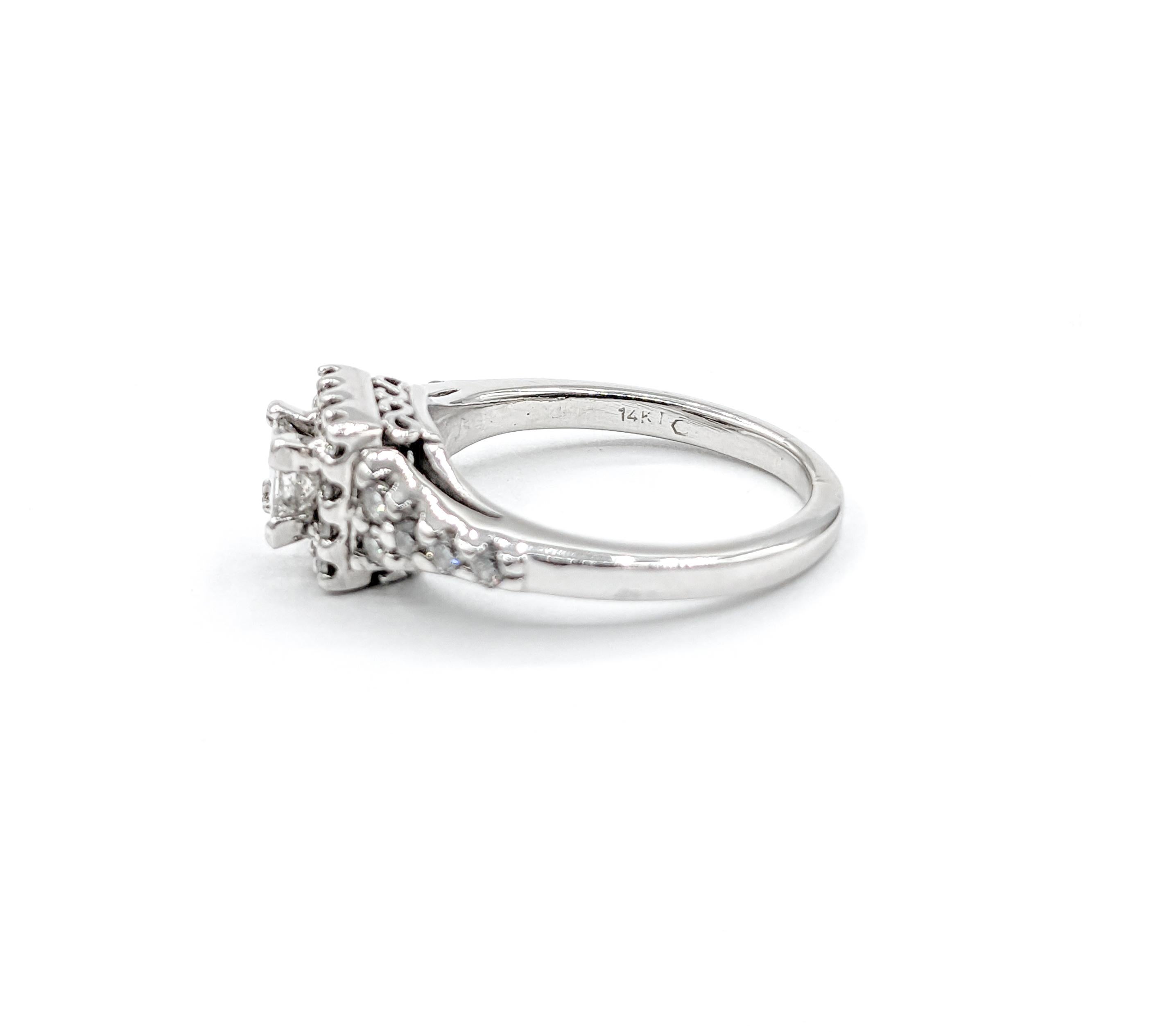 Princess Cut Diamond Bridal Ring in White Gold  For Sale 5