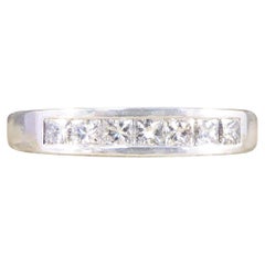 Princess Cut Diamond Channel set Ring in 18ct White Gold