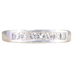 Princess Cut Diamond Channel set Ring in 18ct White Gold