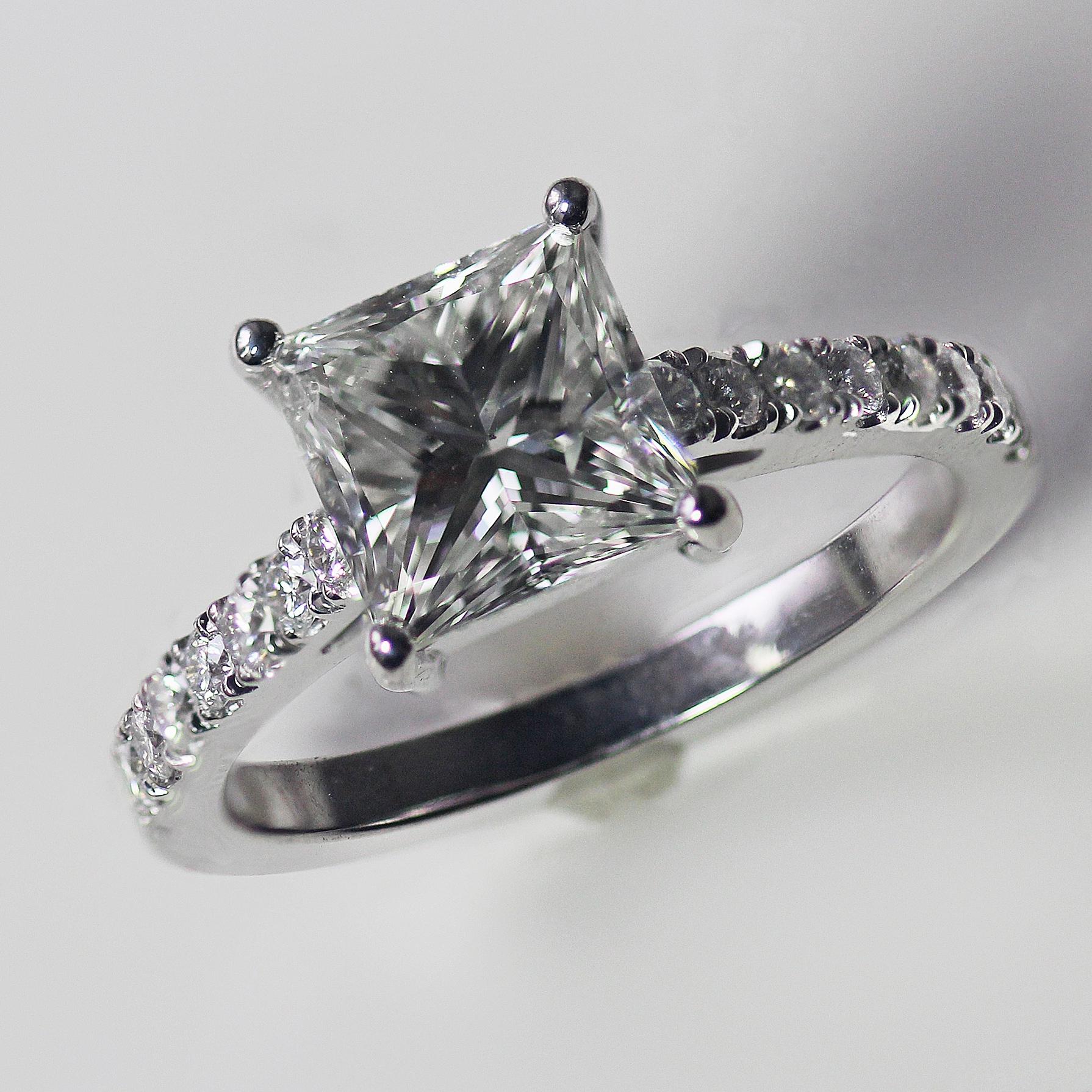 Ring May be made to order from scratch to accommodate your exact finger size 

or a different stone if the budget requires it, takes approximately 7-10 business days

Setting with no center stone can be purchased also.

Also Shown in the pictures is