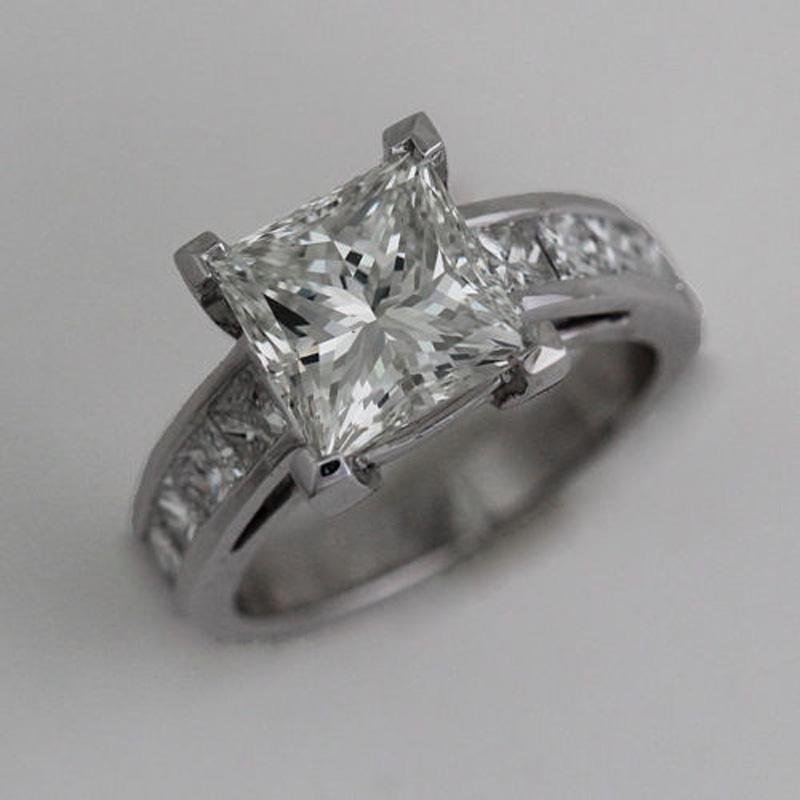 3 carat princess cut diamond ring platinum