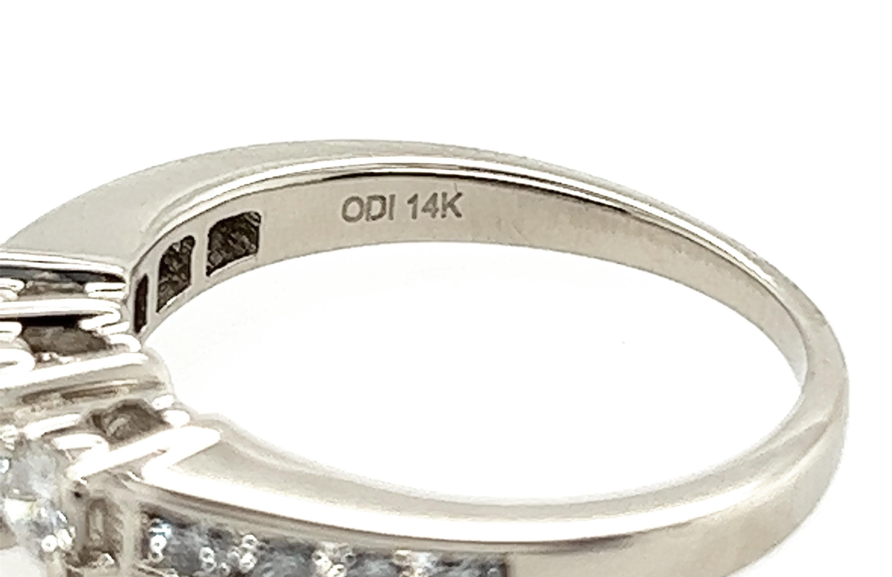 Women's Princess Cut Diamond Engagement Ring .87ct EGL Wedding Ring Set 14K Brand New For Sale